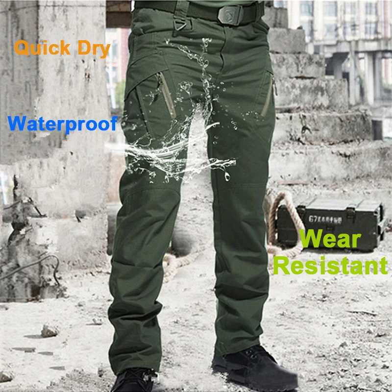 Pantalones Cargo tácticos impermeables para hombre, pantalones de camuflaje militar de combate SWAT, pantalones casuales con múltiples bolsillos, Joggers de trabajo masculinos - imagen 3