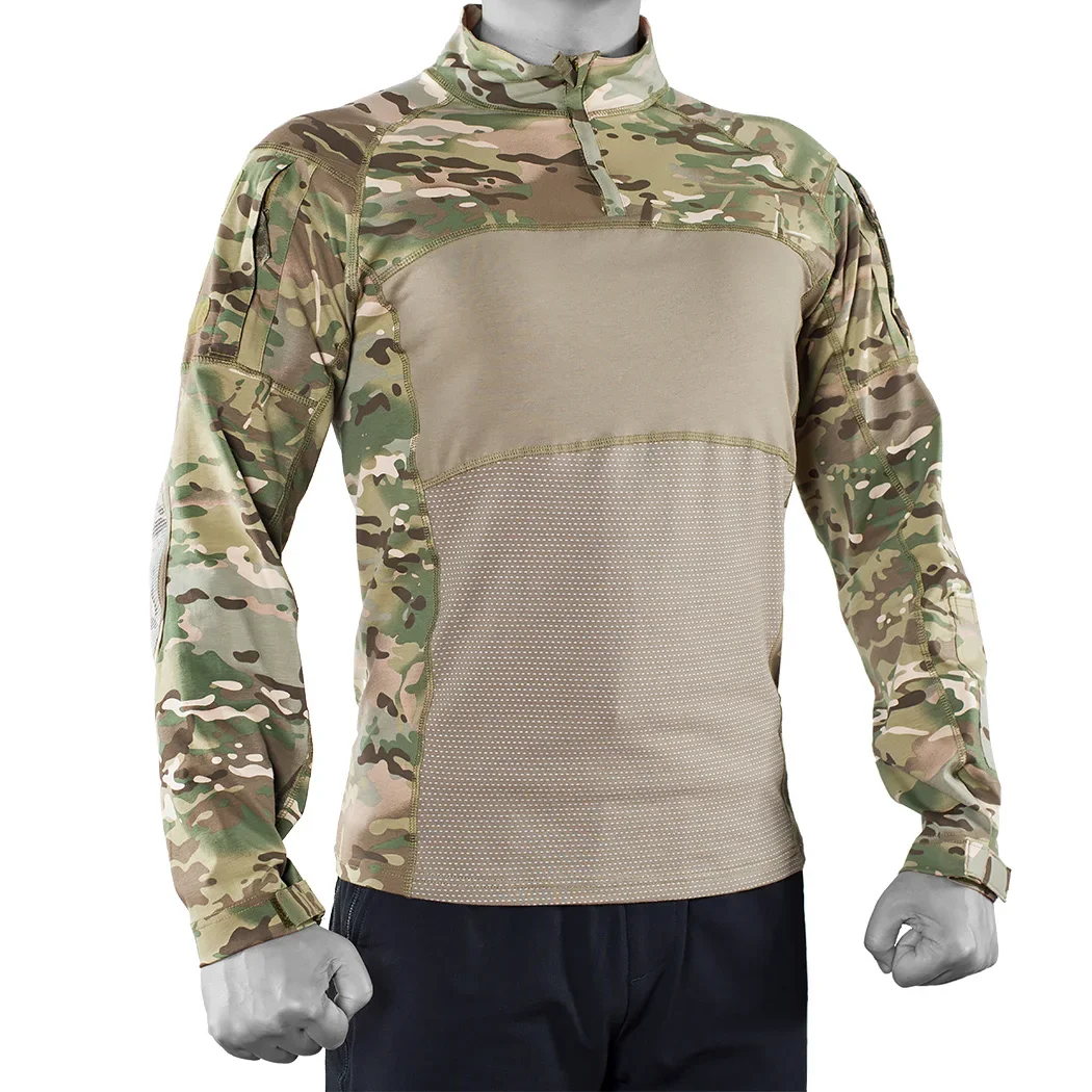 Camisa táctica para hombre, ropa de caza con cremallera 1/4, camisas de combate, camisas de pesca y senderismo, Jersey informal, Tops resistentes al desgaste - imagen 2