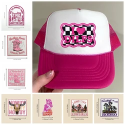 Parche bordado vaquera rosa occidental – Diseño táctico MOLLE