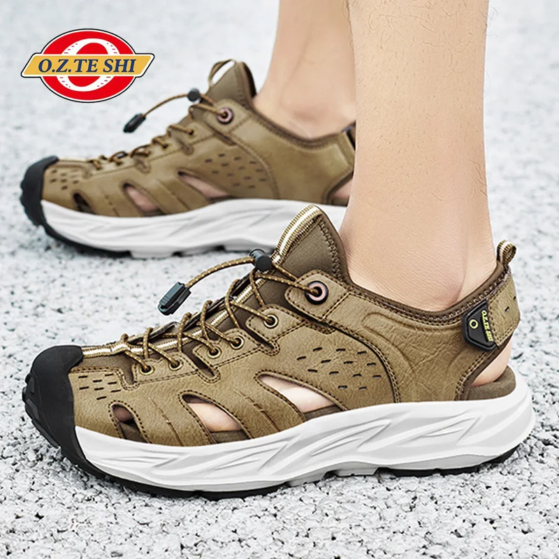 O.Z.TESHI-Zapatillas deportivas de malla transpirable para hombre, zapatos de agua de secado rápido para caminar y pescar, Trekking al aire libre - imagen 2