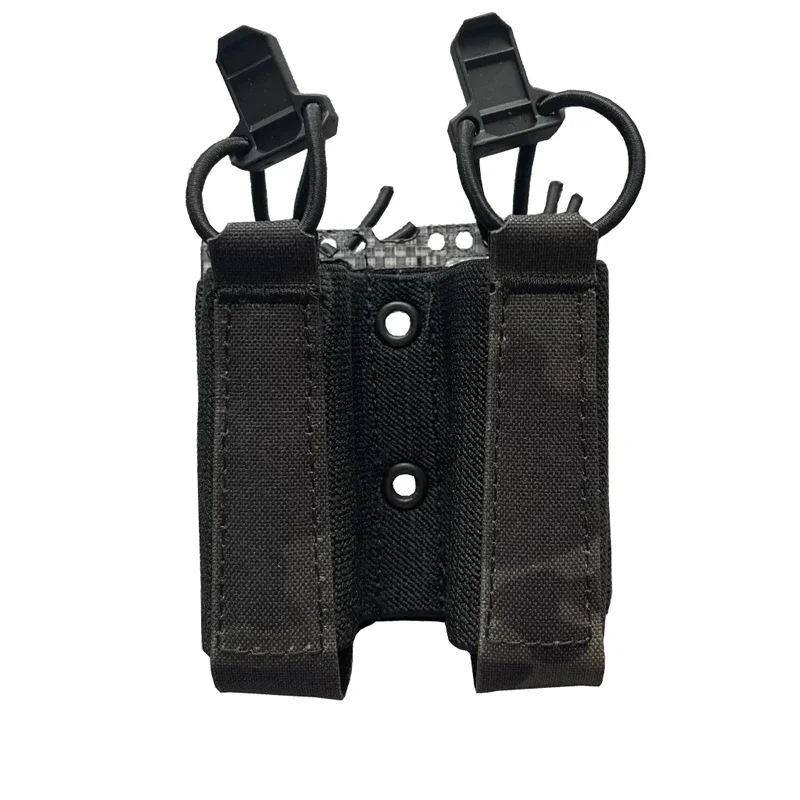 Bolsa táctica Mag de 9mm, bolsa MOLLE doble para revistas, caza, Airsoft, soporte de placa elástica - imagen 5