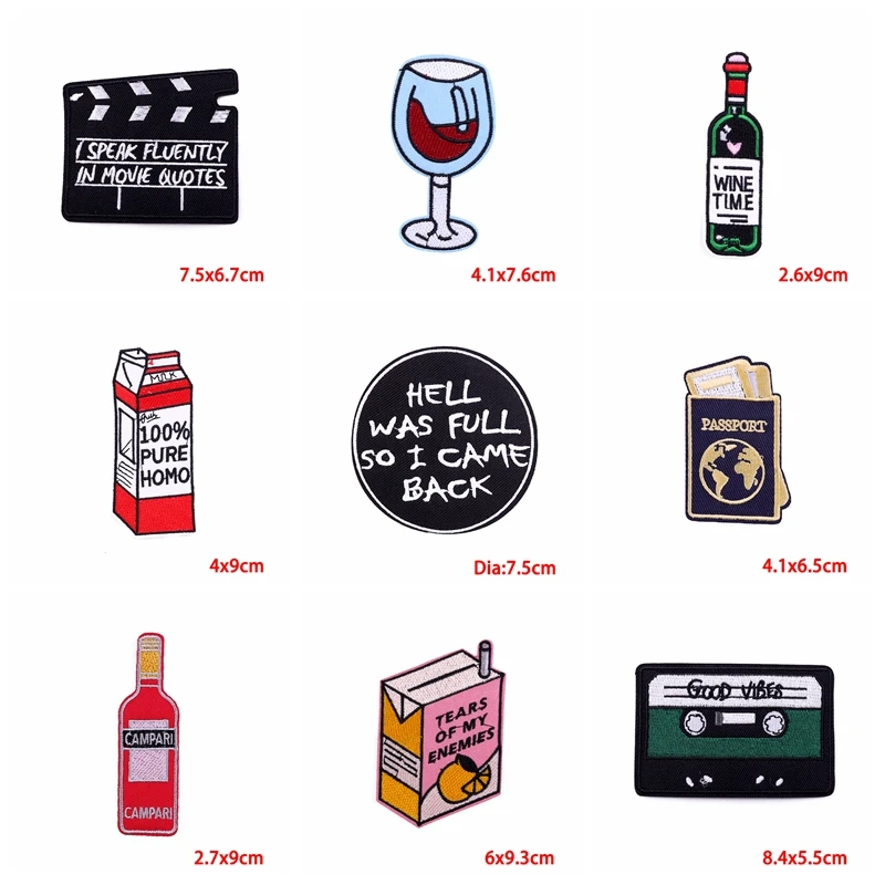 5 unids/lote de parches bordados con letras de dibujos animados/punk para ropa, parches termoadhesivos en chaquetas, parche para planchar para decoración de ropa - imagen 4