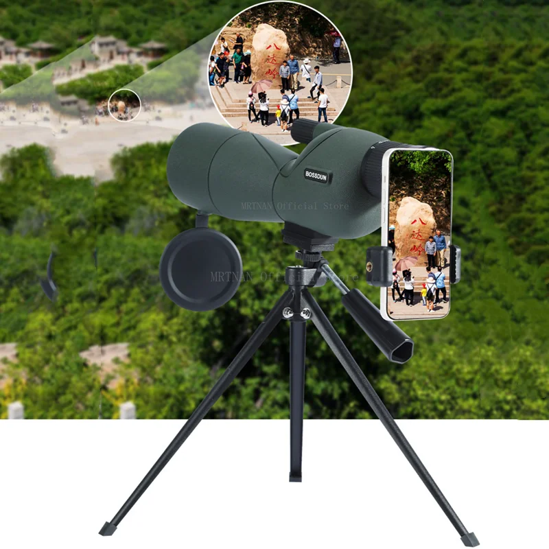 Telescopio Monocular potente con Zoom HD, lente prisma ED Bak4 para acampar al aire libre, observación de aves y Tiro, 25-75x60 - imagen 3