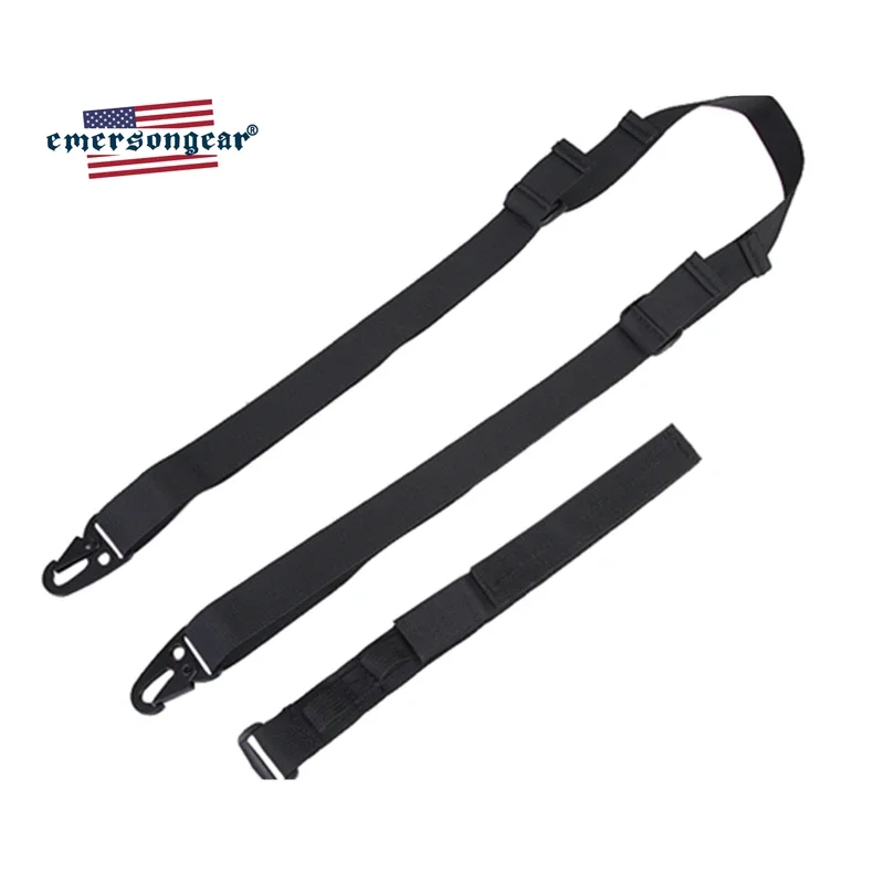 Emersongear táctico P9O especial doble pistola Sling dos puntos Rifle correa de hombro conectar cinturones caza senderismo tiro Nylon BK - imagen 2