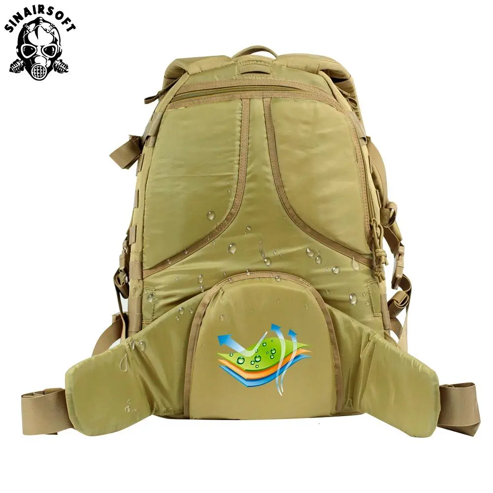 Mochila táctica de 55L, bolsas militares 1000D, mochila del ejército, mochila Molle para deportes al aire libre, bolsa para acampar, senderismo, viaje, escalada - imagen 3
