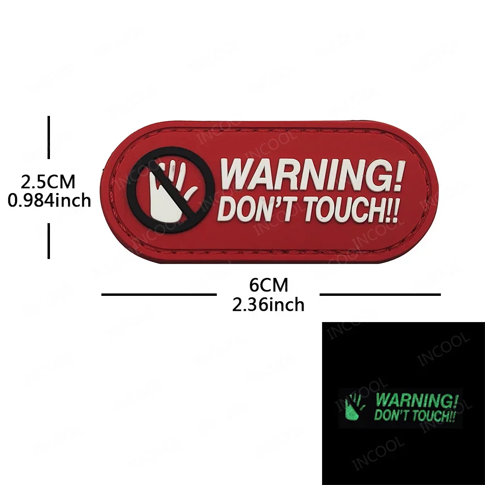Parche de advertencia de goma de PVC 3D, insignias bordadas de peligro táctico, brazalete reflectante IR para ropa, accesorios para mochila - imagen 3