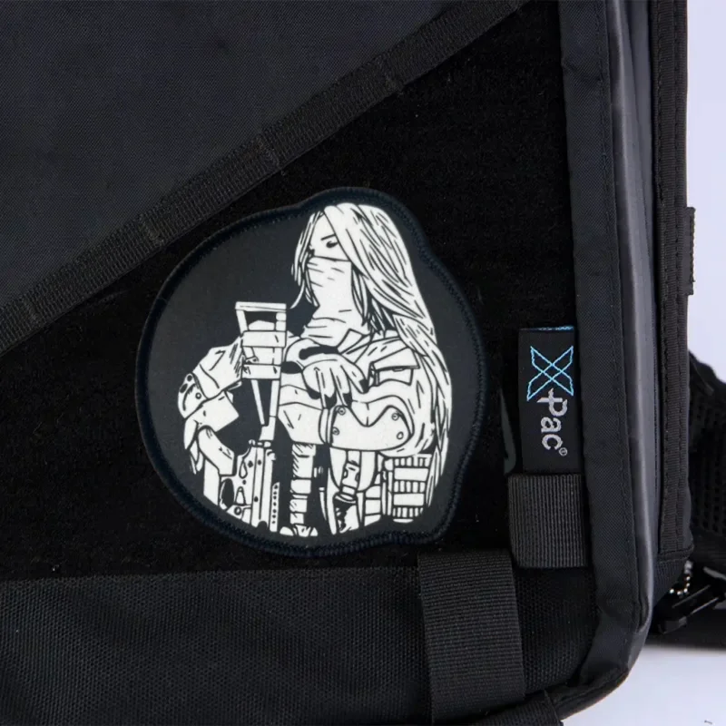 Parche de soldado femenino enmascarado, insignia de moral táctica con estampado, gancho y bucle, mochila, ropa, accesorios decorativos, pegatina, brazalete - imagen 5