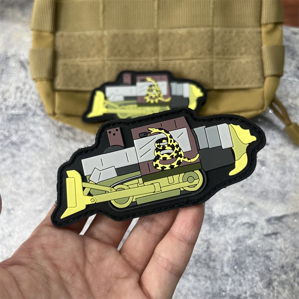 Killdozer Gadsden PVC moral gancho bucle parche mochila pegatina para ropa insignia táctica parches brazalete del ejército militar - imagen 2