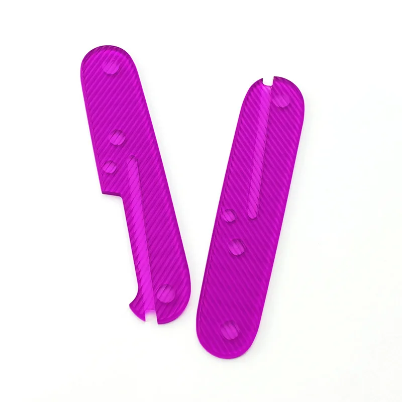 Básculas de mango de cuchillo acrílico transparente púrpura, 3 patrones, para cuchillos del ejército suizo Victorinox de 91MM, accesorio de reemplazo - imagen 4
