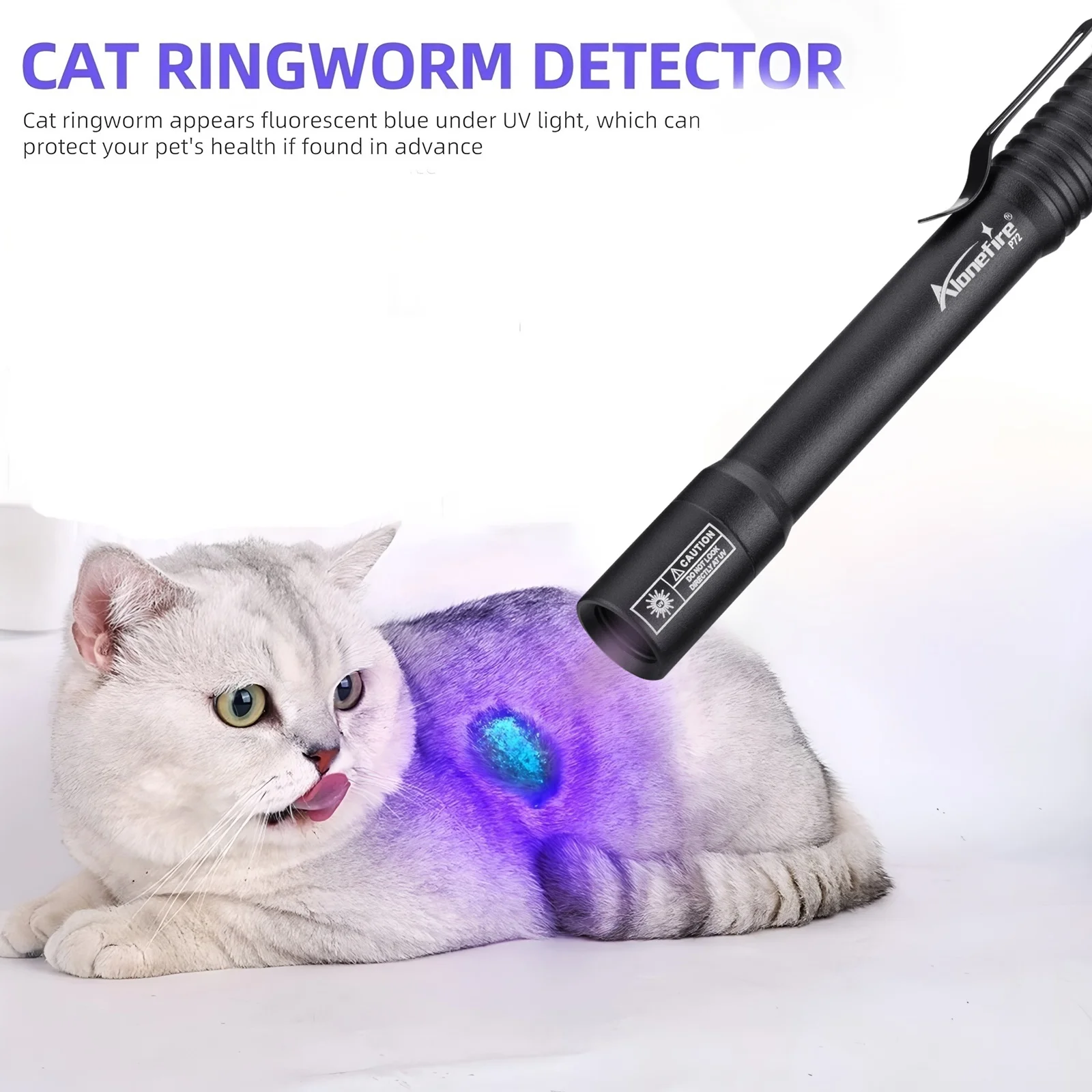 Alonefire Mini 365nm/395nm LED UV pluma linterna marcador Invisible antorcha de luz negra gato mascota tiña marcador de manchas lámpara de dinero - imagen 5