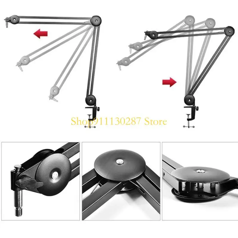Soporte brazo articulado para micrófono J1HC, soporte micrófono Metal ajustable 360 ​​° resistencia para - imagen 5