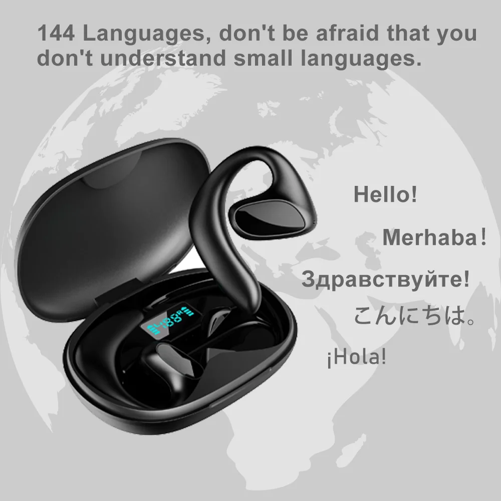 Auriculares M8 con traductor de idiomas, audífonos compatibles con 144 idiomas, traducción en tiempo Real, ideal para viajar