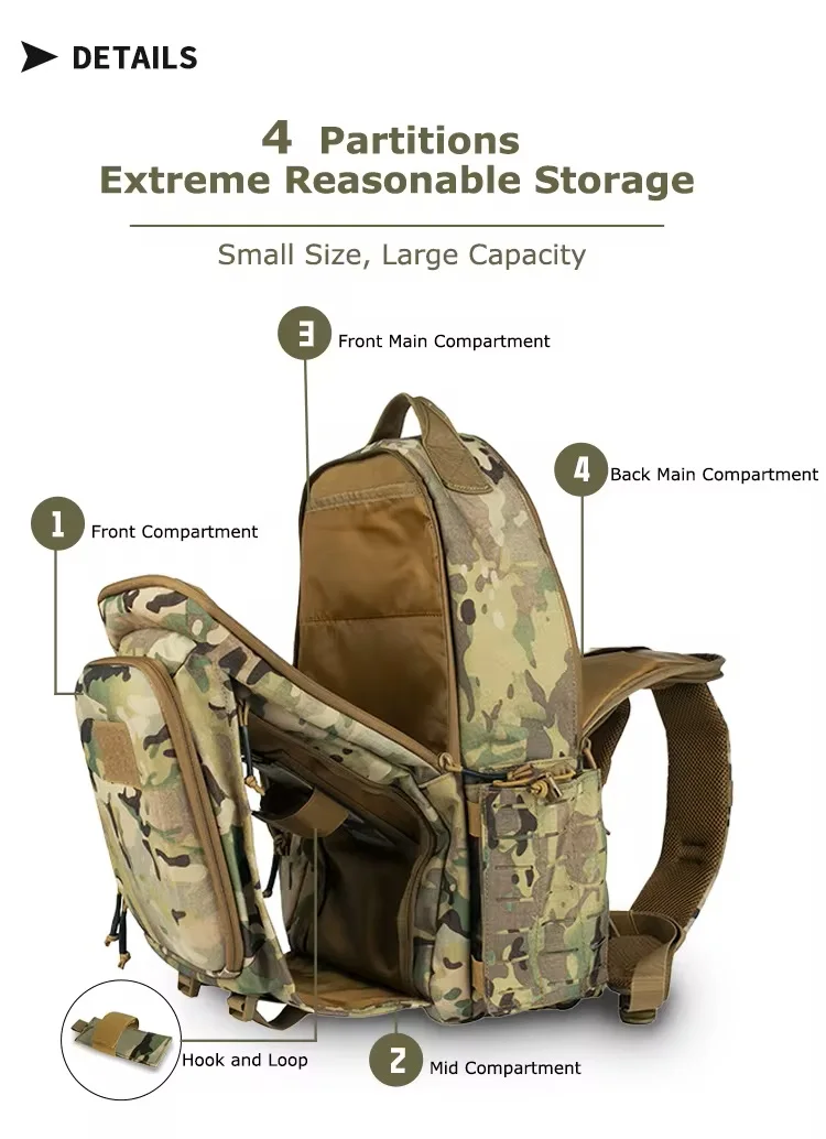 YAKEDA MOLLE deportes hombres 30L negro 1000D Mochila táctica bolsa impermeable al aire libre Mochila táctica ligera - imagen 4