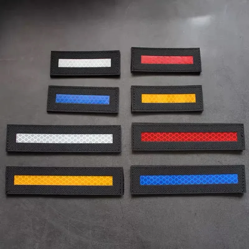 Insignia de moral de tira reflectante IR, pegatina táctica de mochila, sello de identificación llamativo luminoso, Parche de gancho y bucle, brazalete - imagen 2