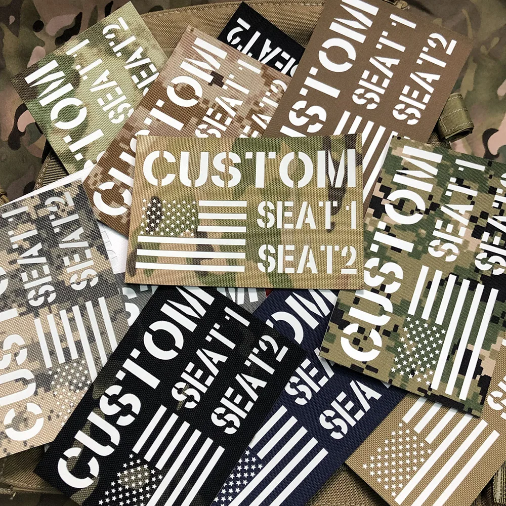 Parche luminoso de 15cm, cintas con nombre, logotipo personalizado, bandera, letras blancas cortadas con láser, tácticas moral, Airsoft militar - imagen 4