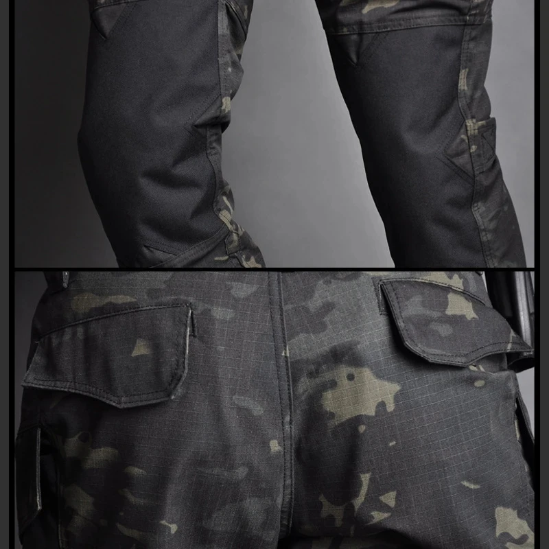 Softair-ropa de trabajo para Paintball, uniforme táctico de combate, pantalones de camuflaje para senderismo, rodilleras de carga, pantalones de caza, trajes - imagen 4