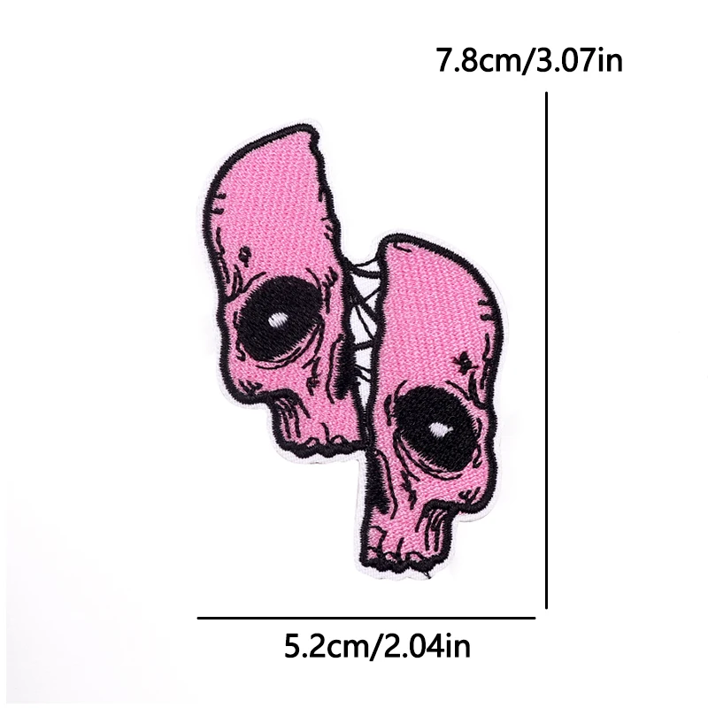 Parches termoadhesivos para planchar con Radio de calavera para ropa, parches bordados de estilo oscuro Rock & Roll, apliques decorativos para ropa - imagen 3