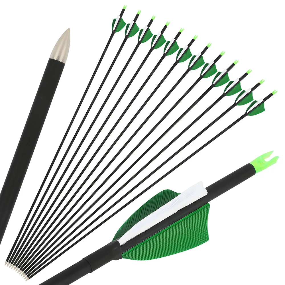 32 "SP1000 tiro con arco flecha de carbono mezclado ID4mm OD6mm 2" pluma de pavo 60Gr puntas de flecha arco tiro con arco objetivo entrenamiento caza - imagen 4