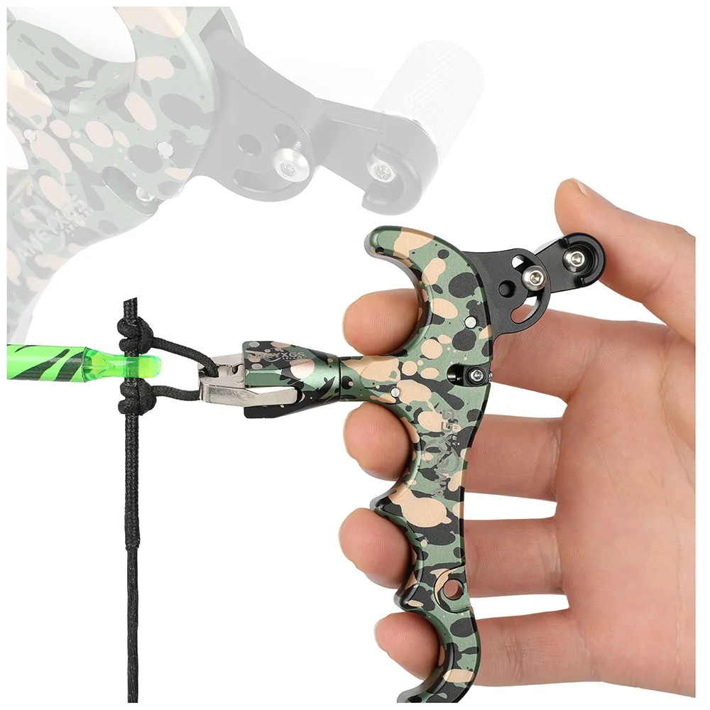 Liberación del arco compuesto de tiro con arco de 4 dedos 360 °   Lazos de pinza giratorios, accesorio duradero de aluminio para objetivo de caza al aire libre