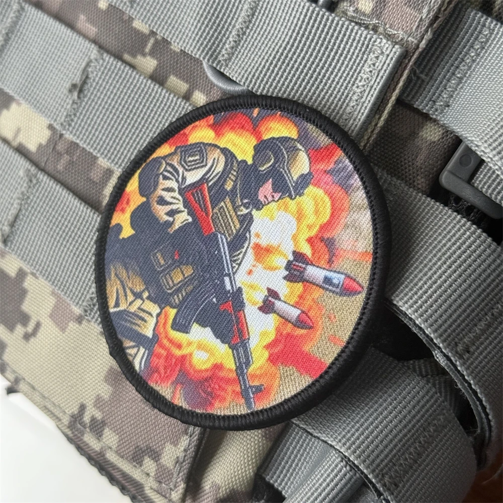 Parche táctico de soldados Chevron, insignia de moral militar, parches de gancho y bucle impresos para pegatina de equipo de ropa