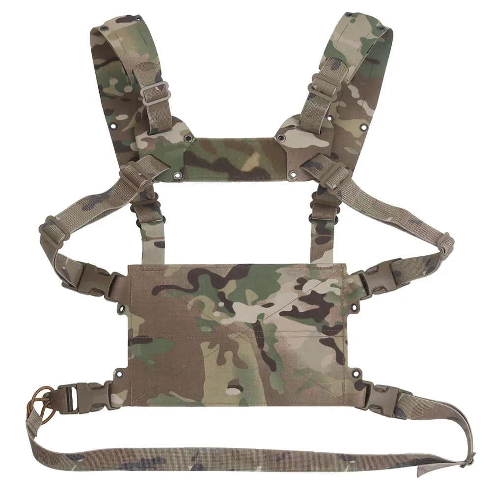 Plataforma de pecho MOLLE estilo Ferro Mini V2 tipo H, aparejo de pecho ligero, chaleco táctico, portador de placa de entrenamiento de asalto, aletas delanteras, adaptador - imagen 5