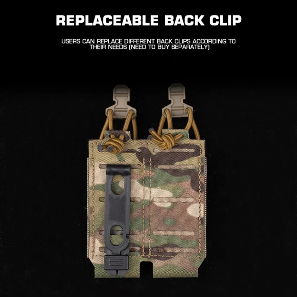 Bolsa Molle para revista táctica 2,0, asalto de caza, pistola de 9mm, soporte doble Mag, equipo de tiro Airsoft - imagen 5