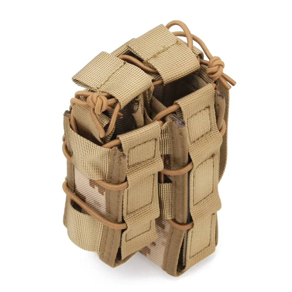 Bolsa de almacenamiento Molle System para revistas, bolsa doble de nailon, 1000D, 9mm, para Airsoft, táctico, Mag, 5,56 - imagen 3
