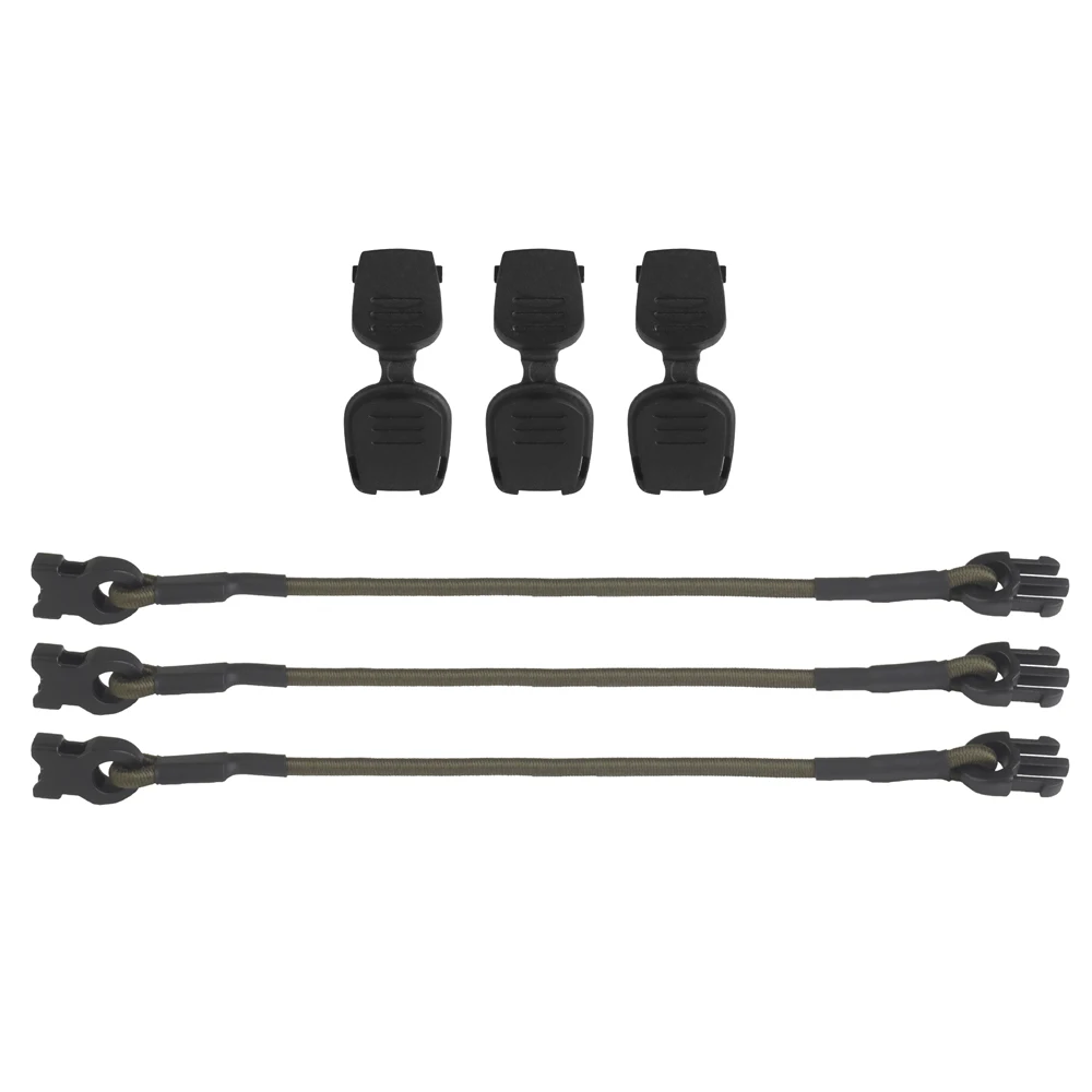 Cuerda de fijación multiusos táctica, equipo MOLLE, cordón elástico para organizar para caza al aire libre, herramienta para acampar, guantes, hebilla de Clip, 3 uds. - imagen 2
