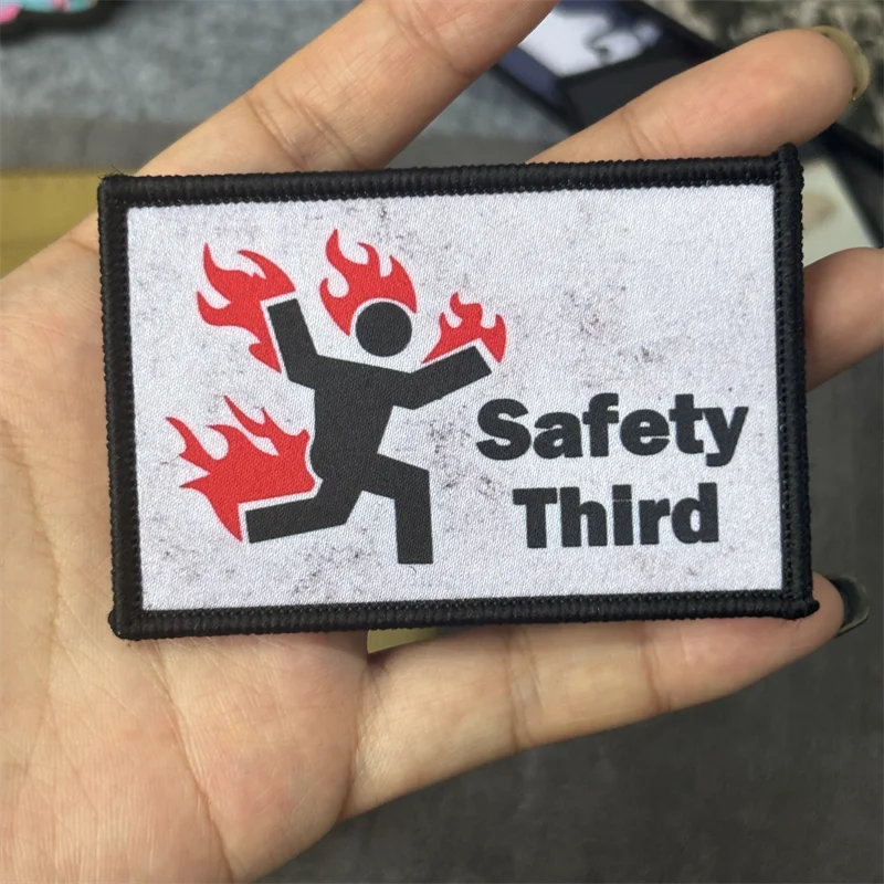 Parche impreso "Safety Third" para ropa, insignia de moral militar táctica, parches con gancho, pegatina para mochila, brazalete - imagen 5