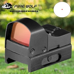 Mira telescópica para Rifle de punto rojo, Mini táctica, compacta, holográfica, brillo ajustable, reflejo, mira de caza de punto rojo