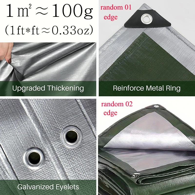 Lona grande personalizada de 3x3, 4, 5, 6, 4x4, 5, 6, 8, 10, 20m, impermeable, cubierta de lluvia, bloque Uv, toldo de vela para jardín y patio trasero - imagen 5