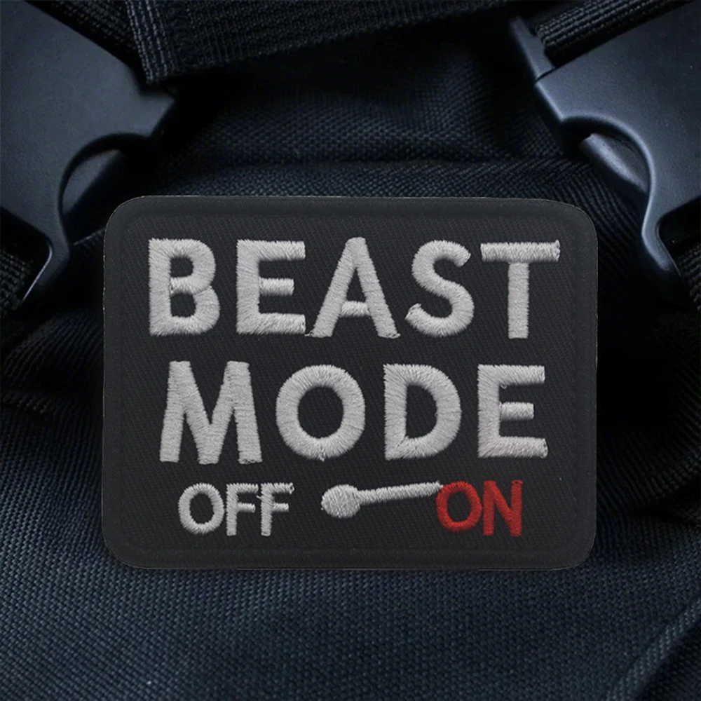 BEAST MODE Funny Meme Parche táctico de velcros Cierre de gancho y bucle - Insignia de moral bordada militar para mochila Molle al aire libre - imagen 4