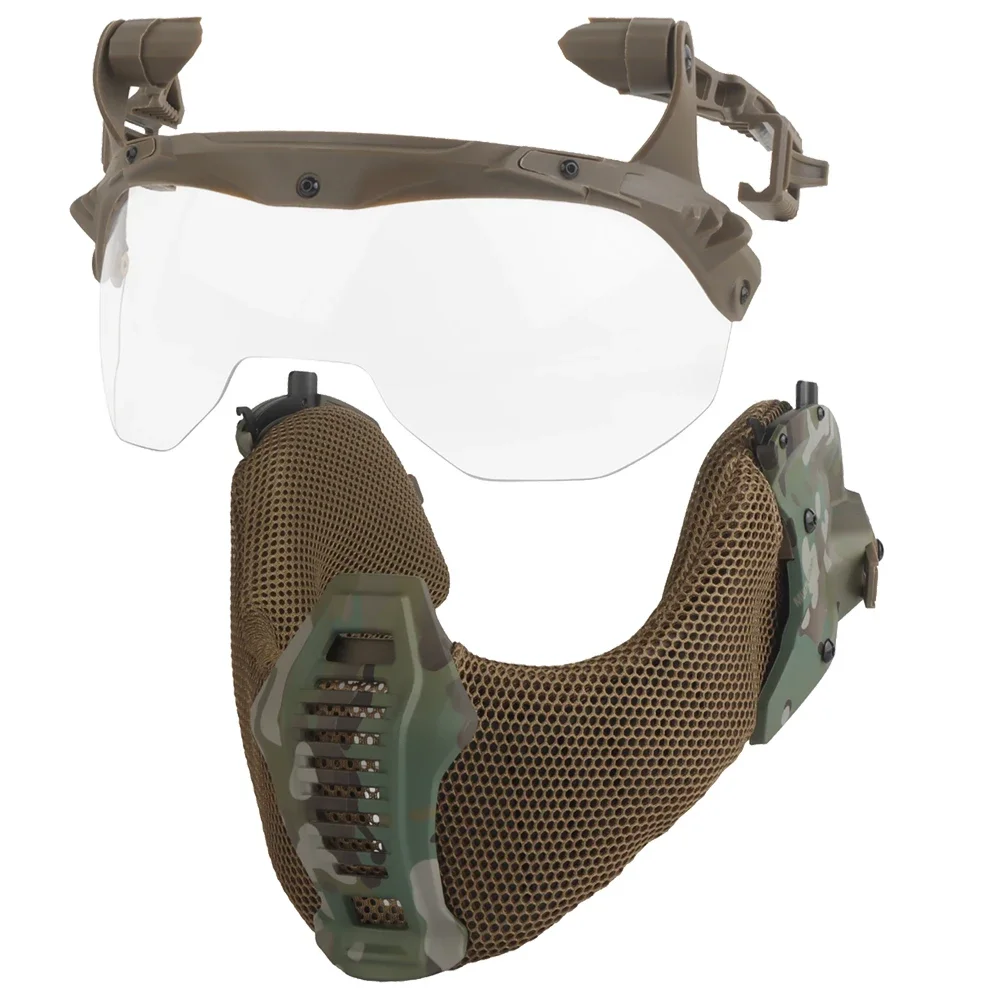 Wendy-casco 3,0 con tapa, cubierta para la oreja, protector bucal, media máscara facial, protección completa, caza, tiro, accesorios para casco Airsoft - imagen 2