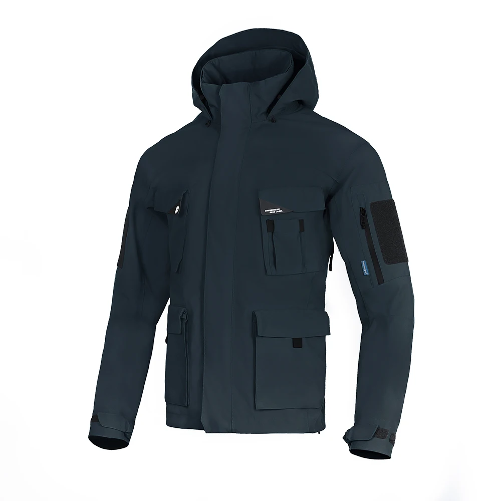 Emersongear Etiqueta Azul Función “Dimorphic Egret” Abrigo de viento Chaqueta impermeable Ergonómica Camping Senderismo Deportes Caza Azul - imagen 5