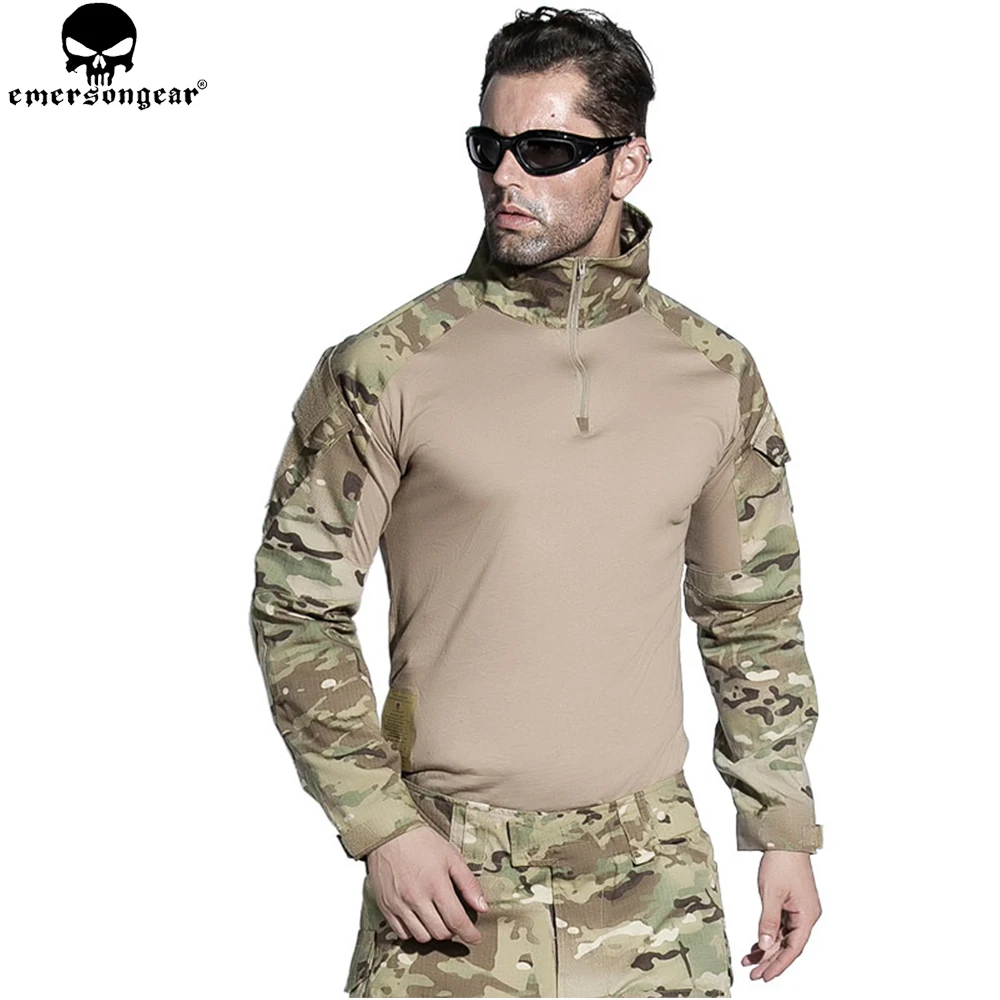 EMERSONGEAR-ropa de entrenamiento Airsoft, camisa de combate, pantalones con coderas, rodilleras, traje de camuflaje Multi, uniforme de caza EM2725 - imagen 4