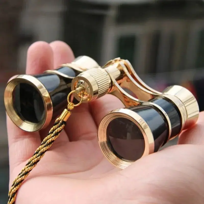 Gafas con mango retráctil para mujer y niña, binoculares Vintage, telescopio de teatro de ópera, manguera telescópica de vidrio de carreras, 3x25 - imagen 2