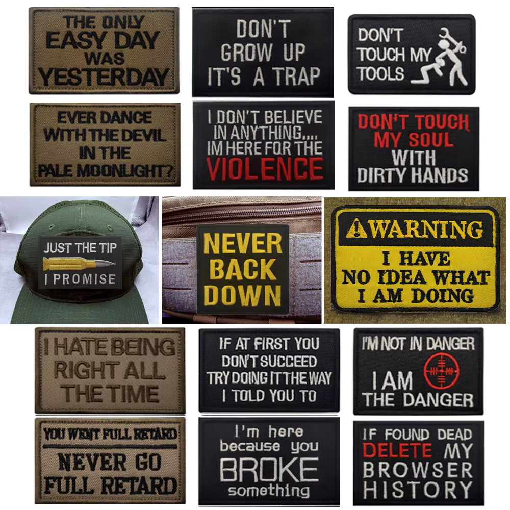 Parche bordado frase motorista – Insignia decorativa para gorra - imagen 3