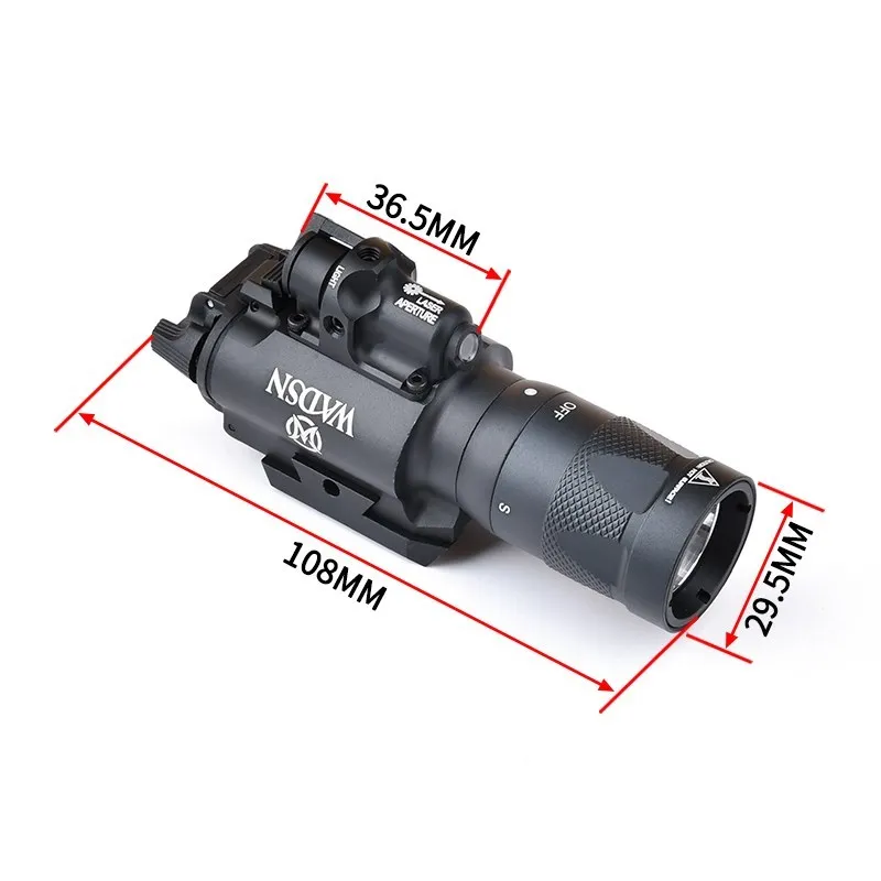 WADSN-linterna estroboscópica táctica Airsoft X400V, luz Led láser rojo X400 para pistola, luz para arma de caza - imagen 2