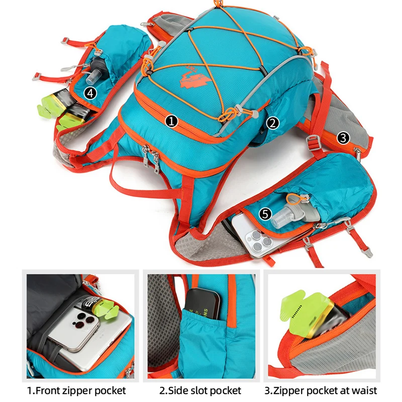 Mochila para deportes al aire libre, escalada, ciclismo, Camping, viaje, senderismo, bolsa de almacenamiento, mochila reflectante portátil para senderismo y desplazamientos para hombres - imagen 4