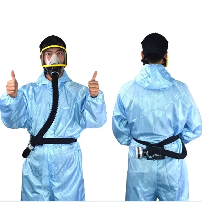 Respirador de seguridad en el lugar de trabajo, suministro eléctrico de protección, flujo constante suministrado, sistema de respiración alimentado por aire, máscara de Gas de cara completa - imagen 4