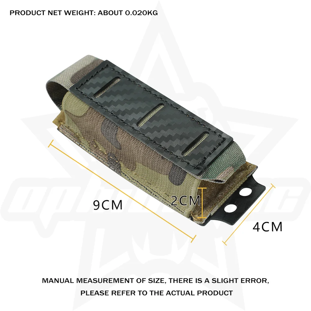 Bolsa para pistola OphidianTac, bolsas individuales para revistas de 9mm, soporte MOLLE con construcción de placa PP estampada de fibra de carbono - imagen 3