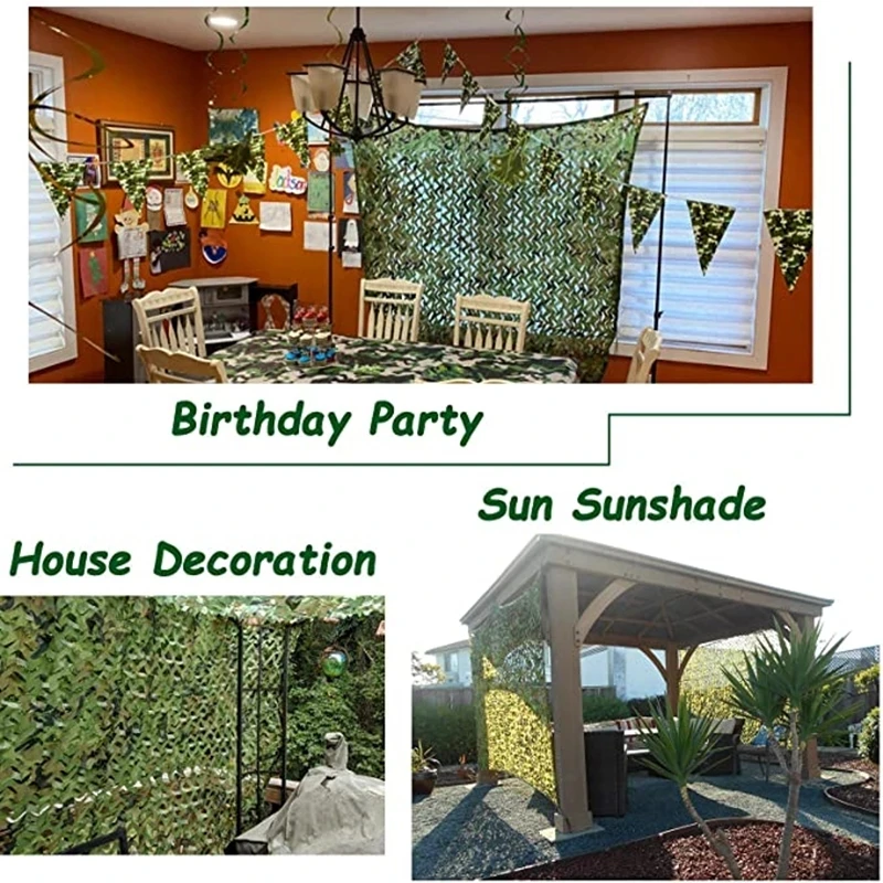 Red de camuflaje con protector solar en el bosque, adecuado para acampar, caza militar, estante de tiro CS, decoración de suministros para fiestas - imagen 5