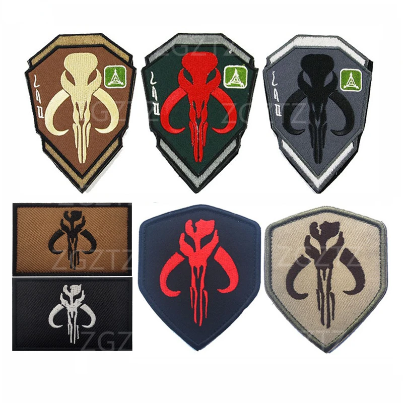 Parche bordado con insignias del desierto de francotirador de calavera del ejército militar IR para ropa, mochila, gorras, brazalete, pegatinas, parche táctico de PVC - imagen 3