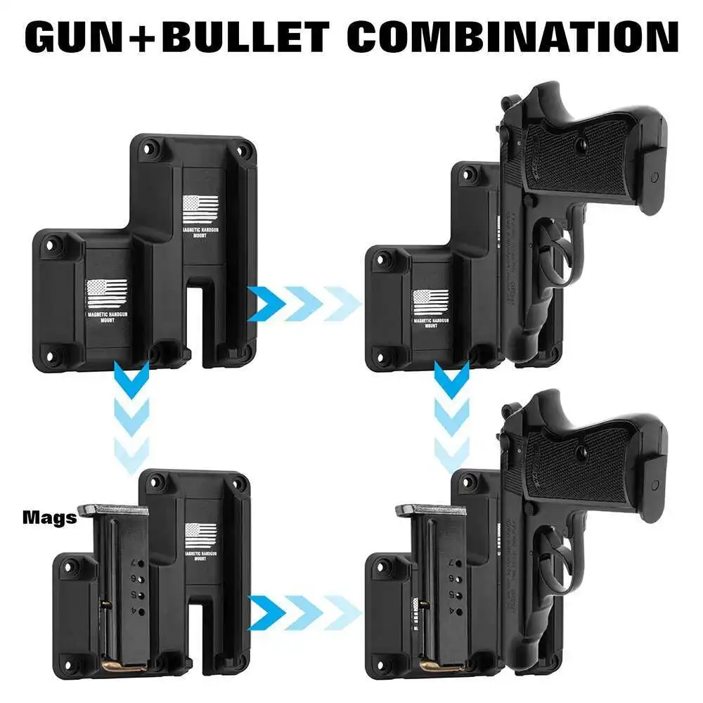 Funda de montaje de pistola magnética para Glock 17/19/26 Taurus, funda magnética Universal oculta para coche, accesorios Airsoft - imagen 4