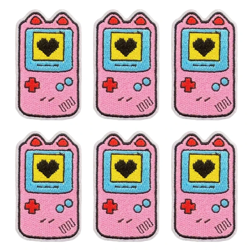 10 unids/lote, parches bordados para consola de juegos, auriculares, pegatinas bordadas a mano de amor, parches de hierro de dibujos animados para coser ropa DIY - imagen 5