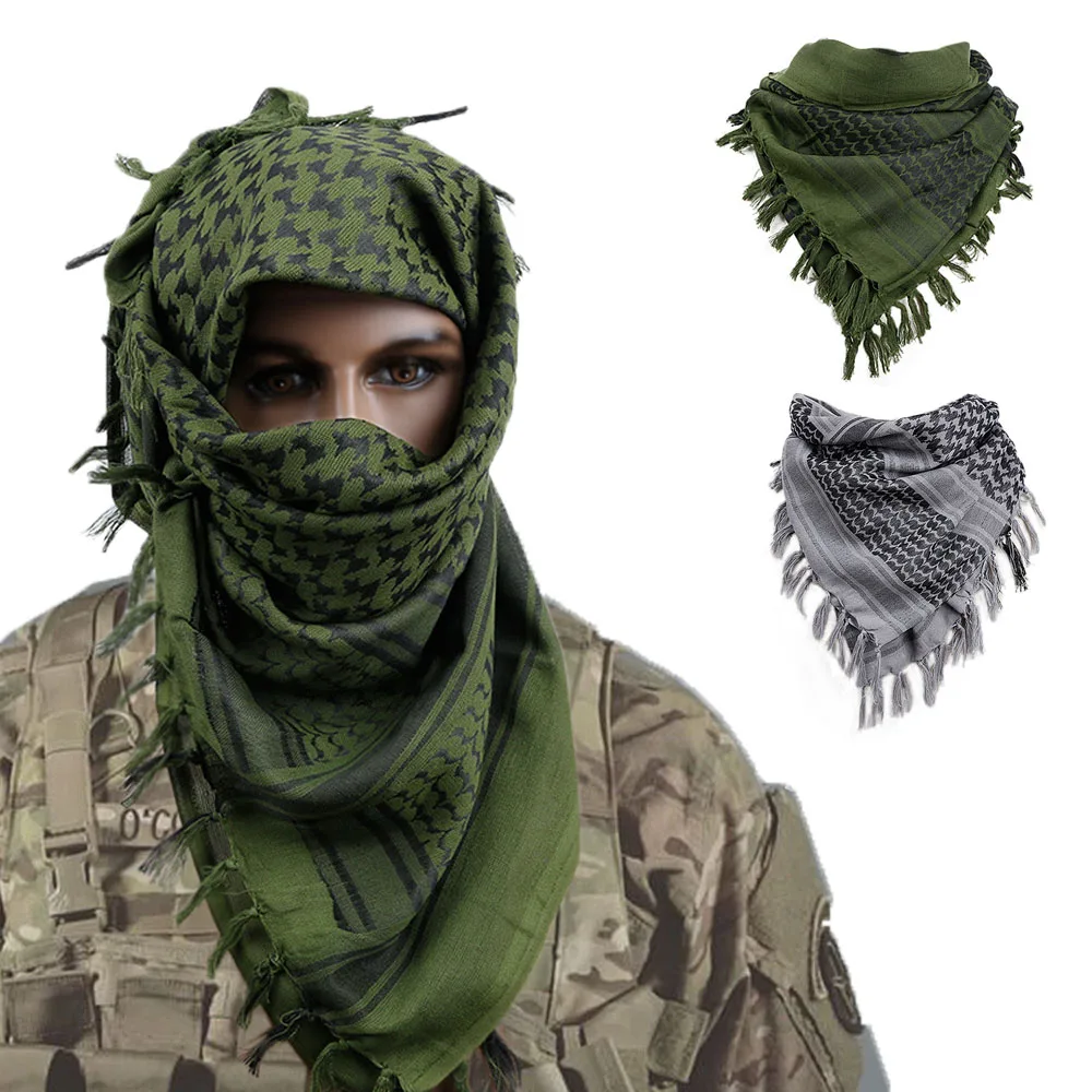 Bufanda cuadrada árabe para exteriores, chal táctico de camuflaje militar del ejército del desierto, bufanda de algodón a prueba de viento de Arafat - imagen 5