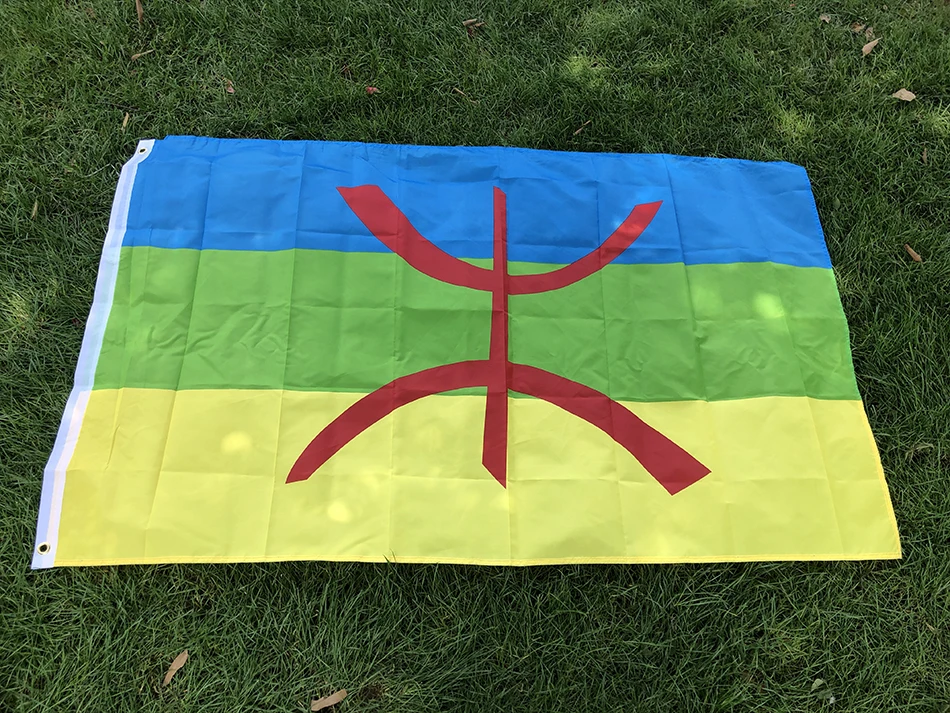 Bandera del cielo, bandera bereber de 90x150cm, poliéster de alta calidad, colgante, 3x5 pies, pancarta del norte de África, bandera amazigh para decoración del hogar - imagen 2