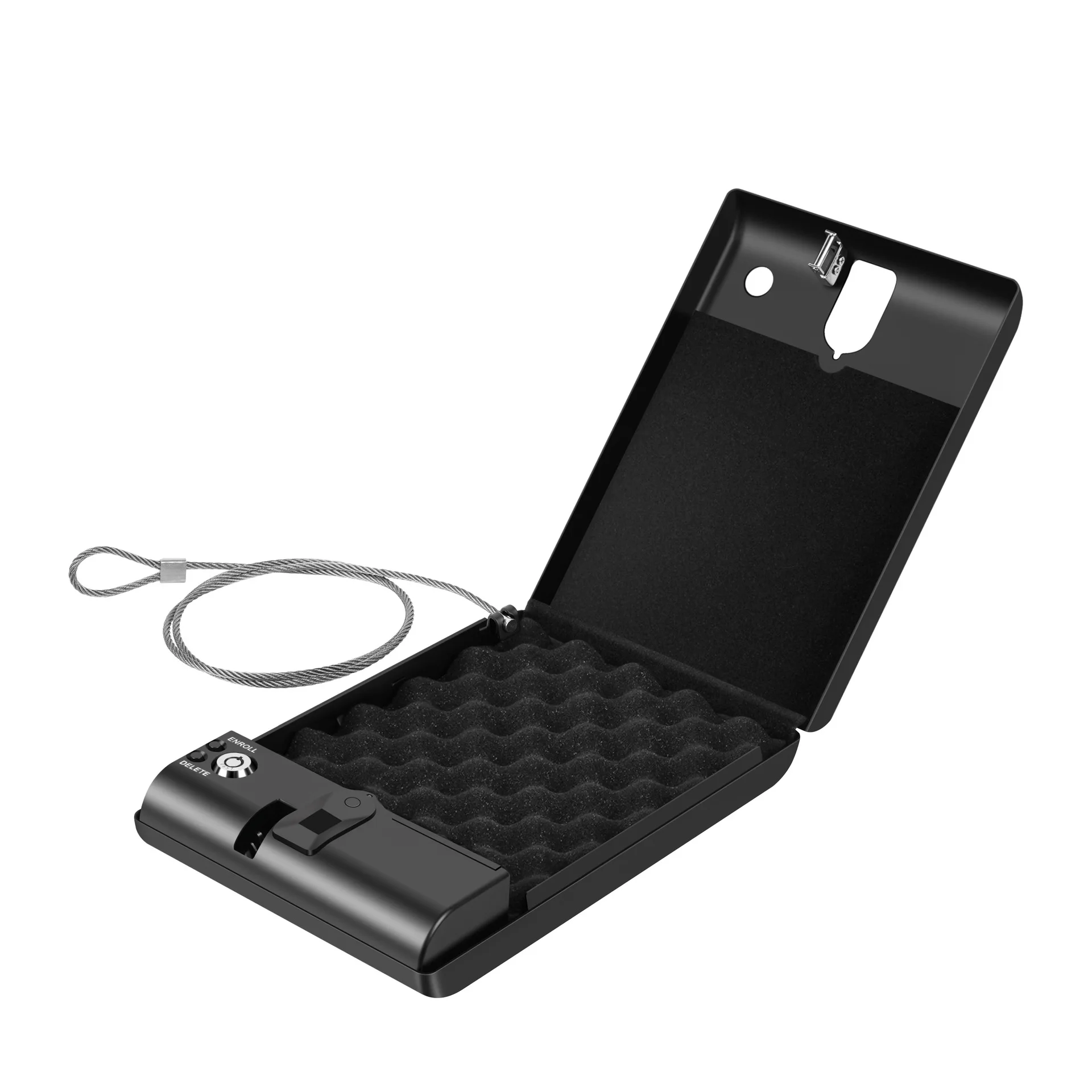 Pistola de código de huella dactilar Semiconductor, caja de pistola portátil segura para coche, también puede contener algo de dinero en efectivo, billetera y otros artículos pequeños de valor - imagen 5