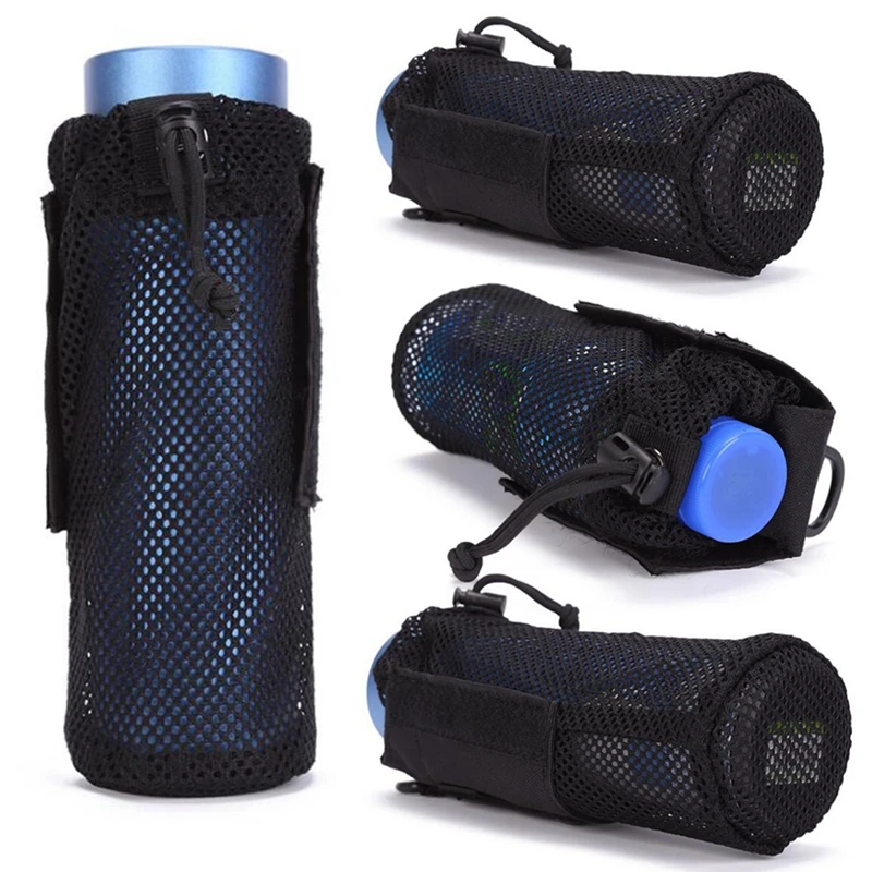 Molle-Bolsa de botella de agua para exteriores, bolsa de almacenamiento de botella de agua de malla Plegable ligera, bolsa de botella de agua para acampar, senderismo, ciclismo - imagen 2