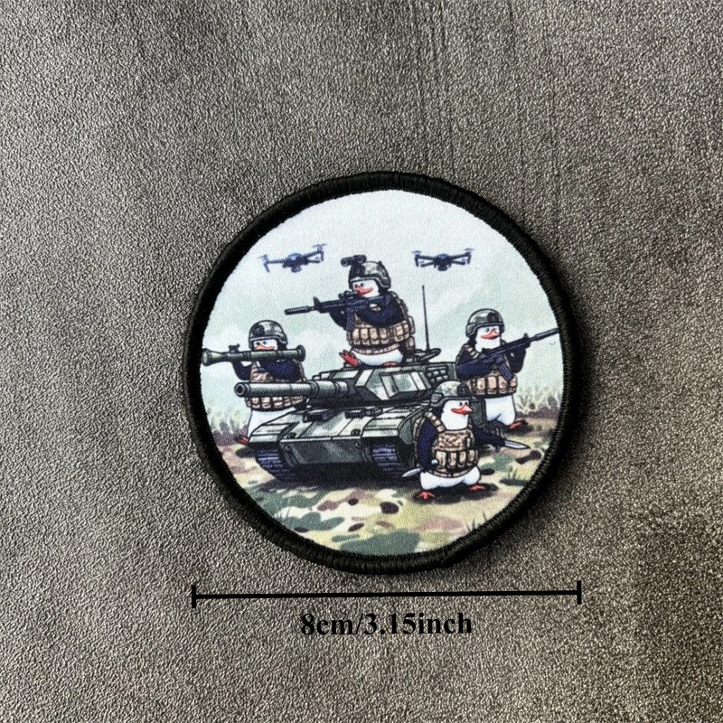 Parche táctico pingüino militar con gancho y bucle para mochila - imagen 2